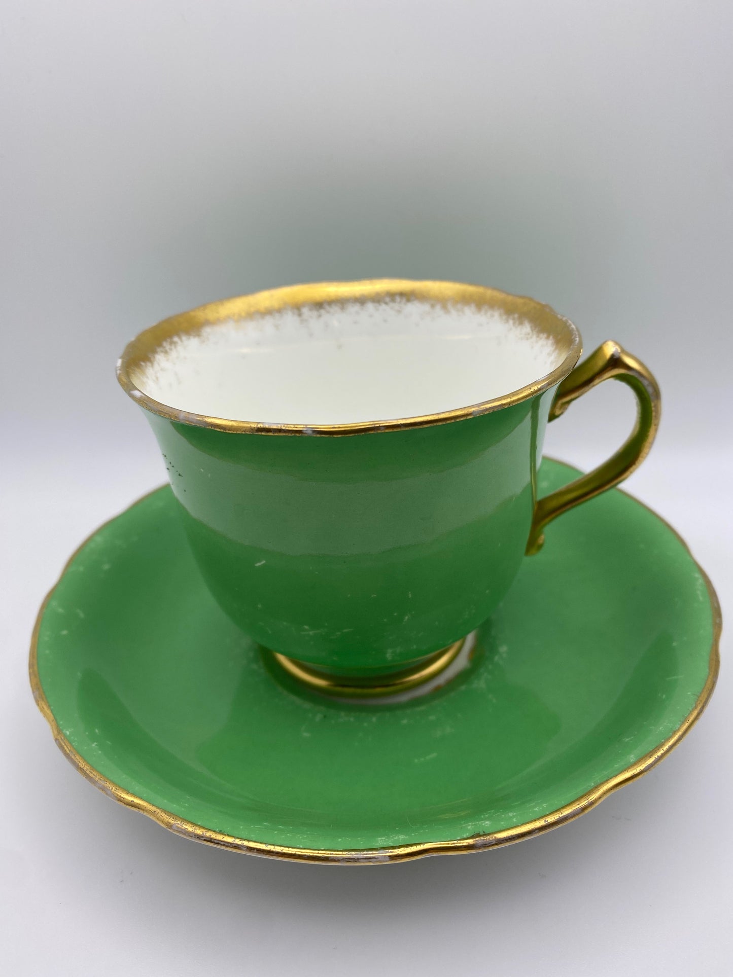 Paragon Green & Gold Bone China Tea Cup Set (Hammersley)