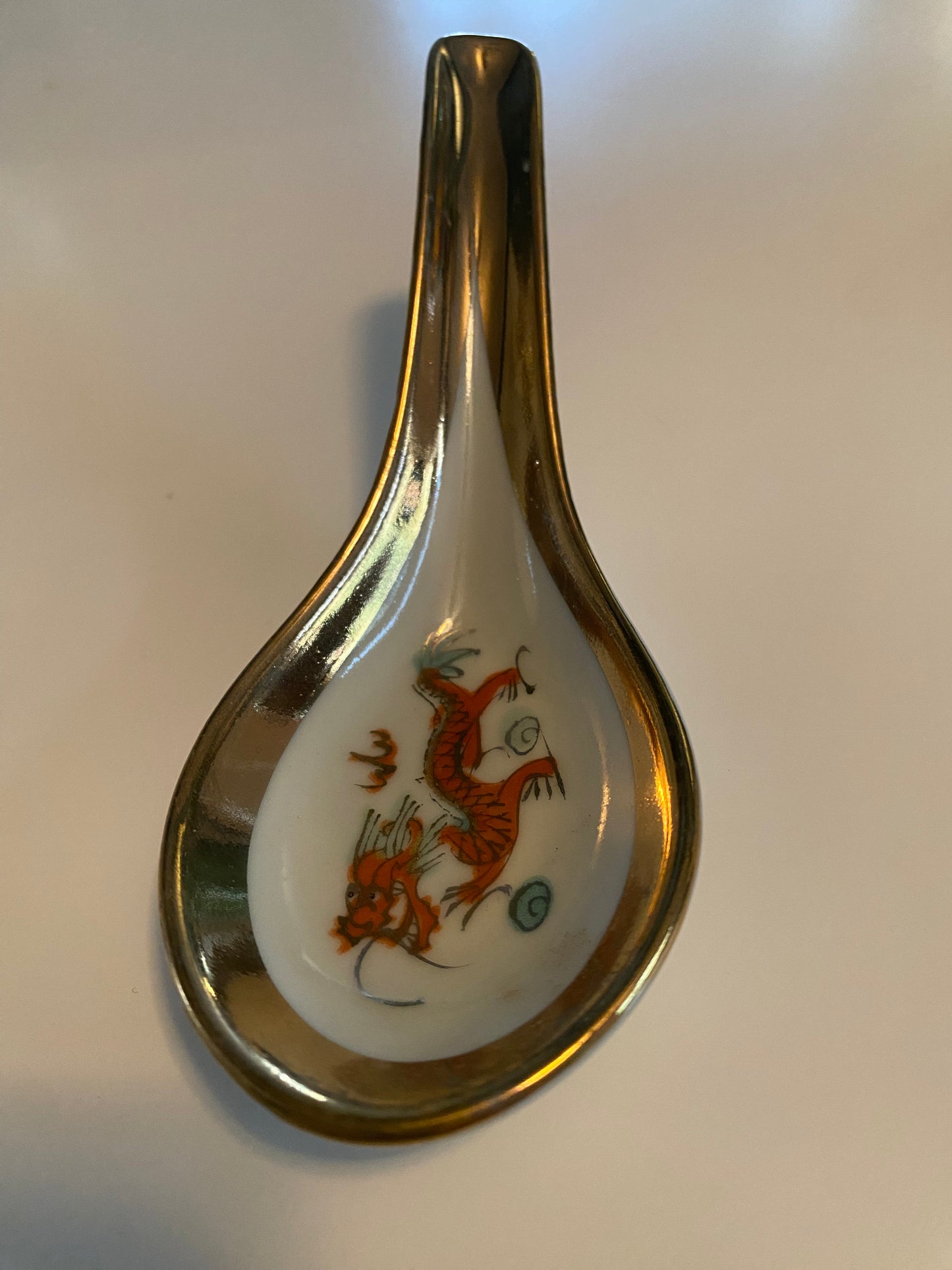 Antique Chinese Dragon & Phoenix (1960/70s) Soup Set with Spoons and Saucers