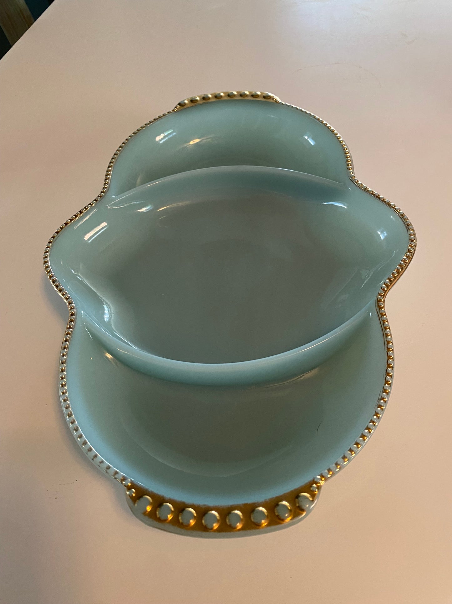 Fire King Ovenware Delphite Blue Serving Dish.